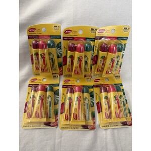 NEW Carmex 3-Pack Daily Care Lip Balm SPF15 Cherry Strawberry Wintergreen 6 PACK